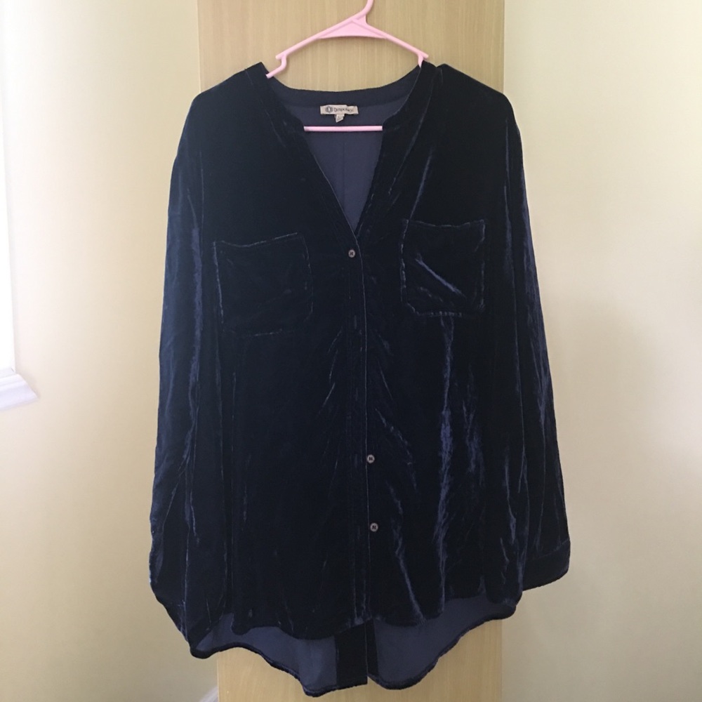 Democracy Velvet Button Down NWOT